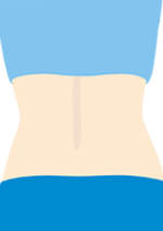 背中と腰の後ろ姿のイラスト